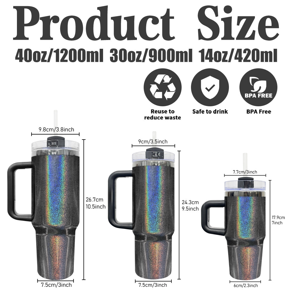 USA RTS_ Midnight Glitz Shimmer Black Plated 14oz 30oz 40oz Quencher Tumbles With Lid And Handle For Laser Engraving_ mik