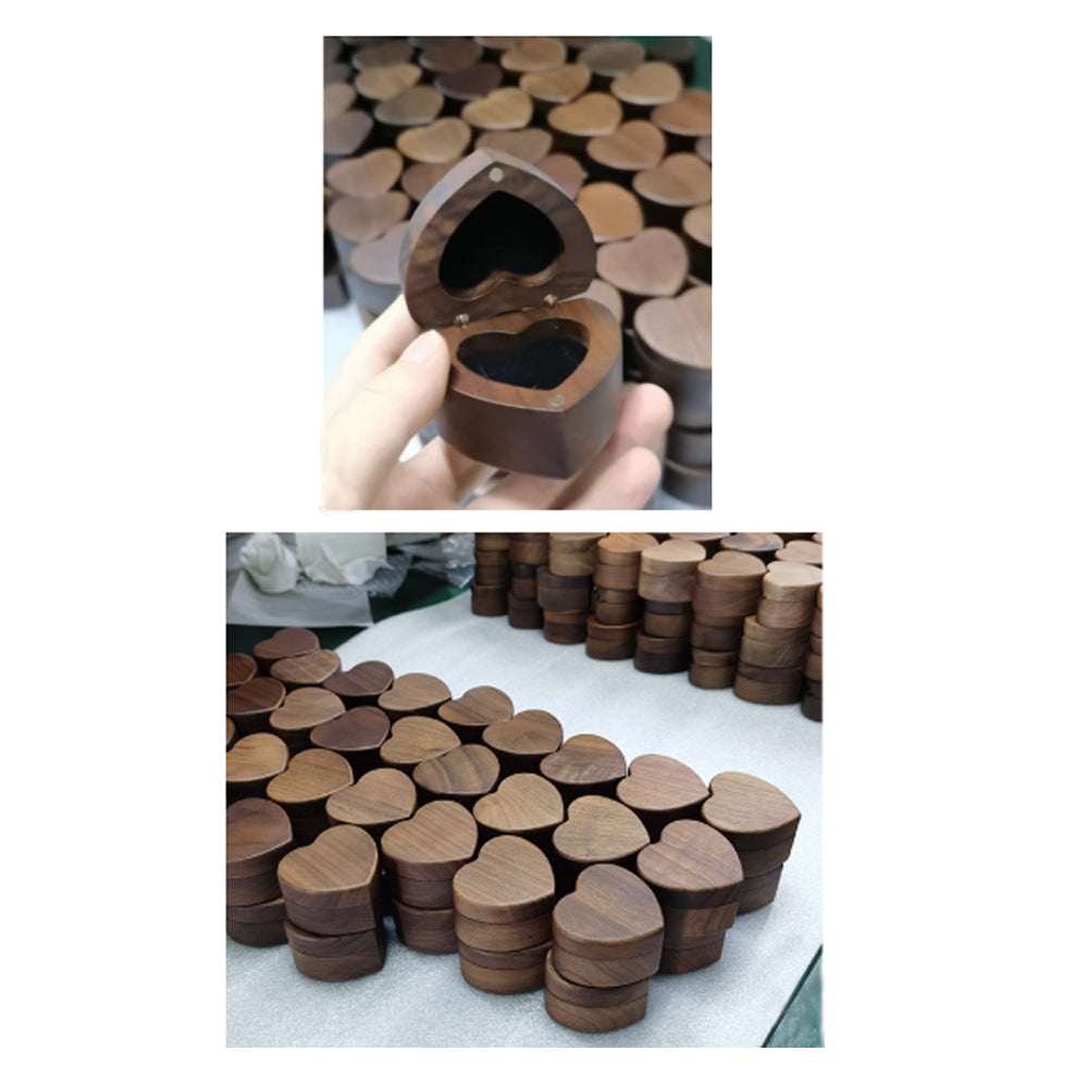 Blank Wooden Heart Shape Ring Gift Box with Single Slot for Wedding, Ceremony_ miki
