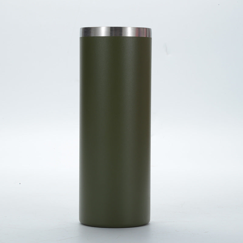 powder coated 20oz straight skinny tumbler with lid and straw regular color for engraving_miki