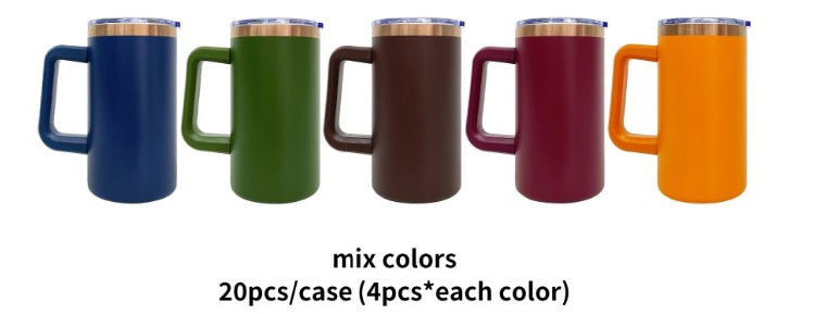 20oz Sublimation/Rainbow/Copper Plated Stainless Steel Coffee Mugs with Removable Handle and Slide Lid for Laser Engraving_ miki