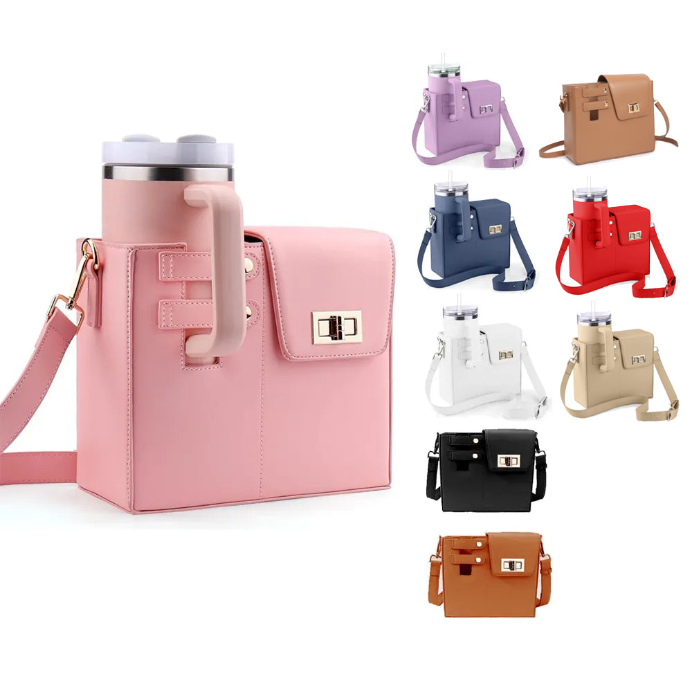 Crossbody Bag with Water Bottle Holder for 40oz tumbler with Adjustable Shoulder Strap_miki