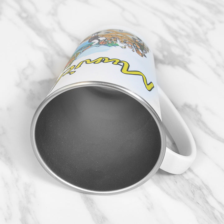 Sublimation White 17oz Cone Stainless Steel Coffee Mug With Handle For Hot And Cold Drinking_ miki