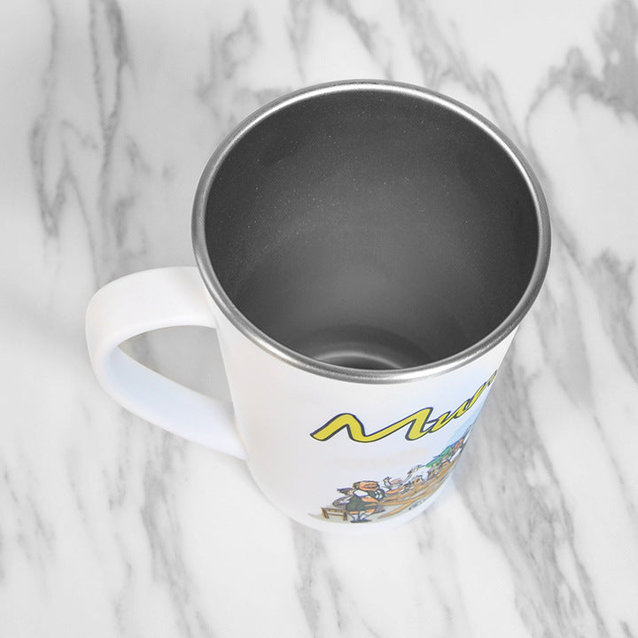Sublimation White 17oz Cone Stainless Steel Coffee Mug With Handle For Hot And Cold Drinking_ miki