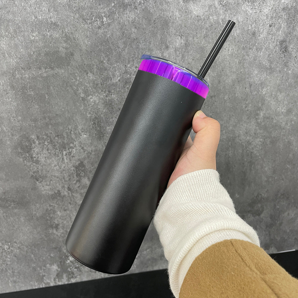 Mirror Purple Plated 20oz Powder Coated Stainless Steel Straight Tumblers for Laser Engraving_ miki
