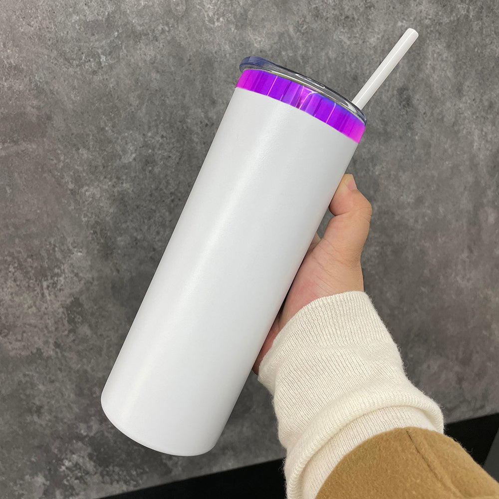 Mirror Purple Plated 20oz Powder Coated Stainless Steel Straight Tumblers for Laser Engraving_ miki