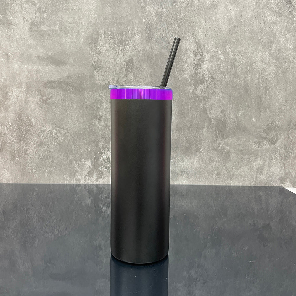 Mirror Purple Plated 20oz Powder Coated Stainless Steel Straight Tumblers for Laser Engraving_ miki