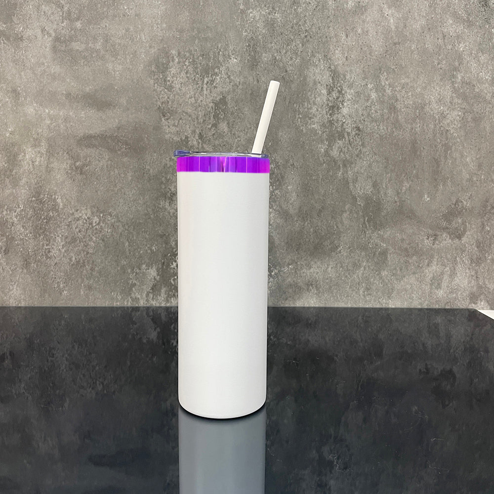 Mirror Purple Plated 20oz Powder Coated Stainless Steel Straight Tumblers for Laser Engraving_ miki