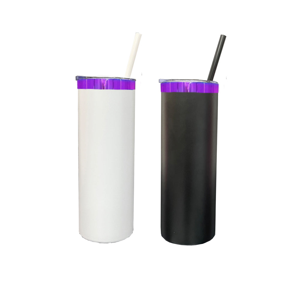 Mirror Purple Plated 20oz Powder Coated Stainless Steel Straight Tumblers for Laser Engraving_ miki