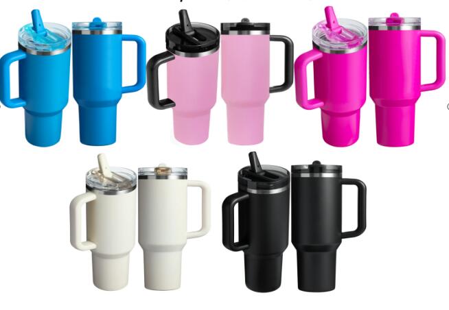 Stanley Style ProTour Flip Straw 40oz Leak Proof Quencher Tumblers With Removable Lid and Handle for Laser Engraving_ miki