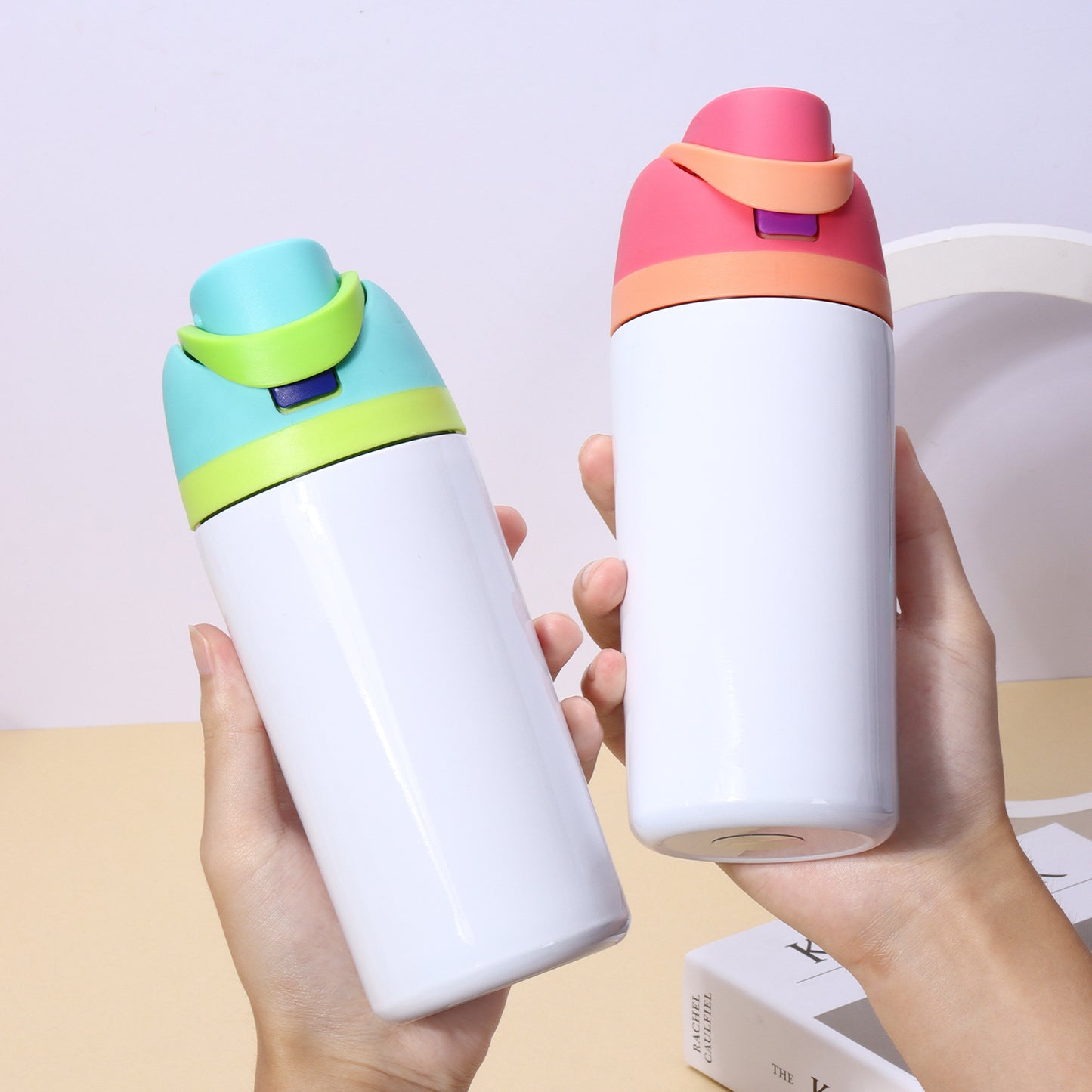 Owala style white Sublimation 16oz 19oz 24oz 32oz water bottles _miki