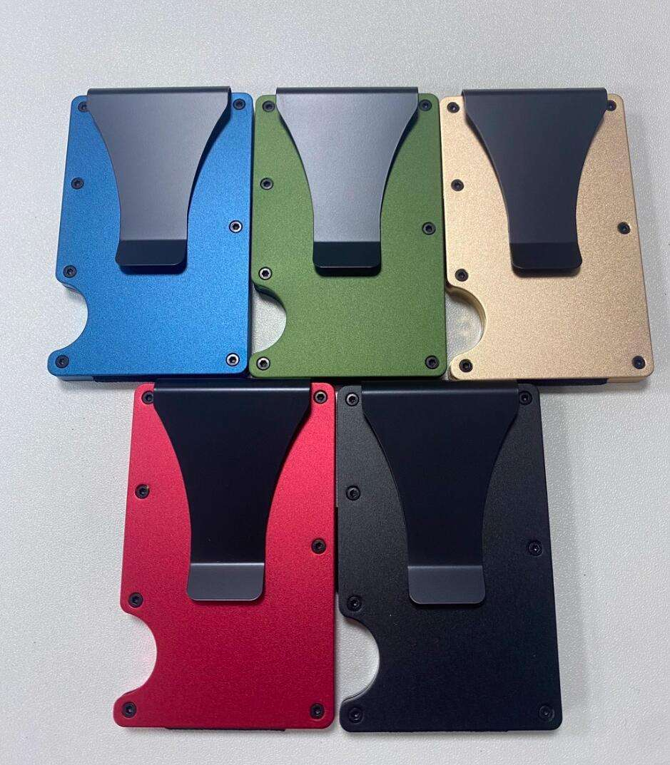 Slim Metal Wallet Minimalist Credit Card Holder with RFID Blocking and Aluminum Money Clip for Men Gifts _ miki