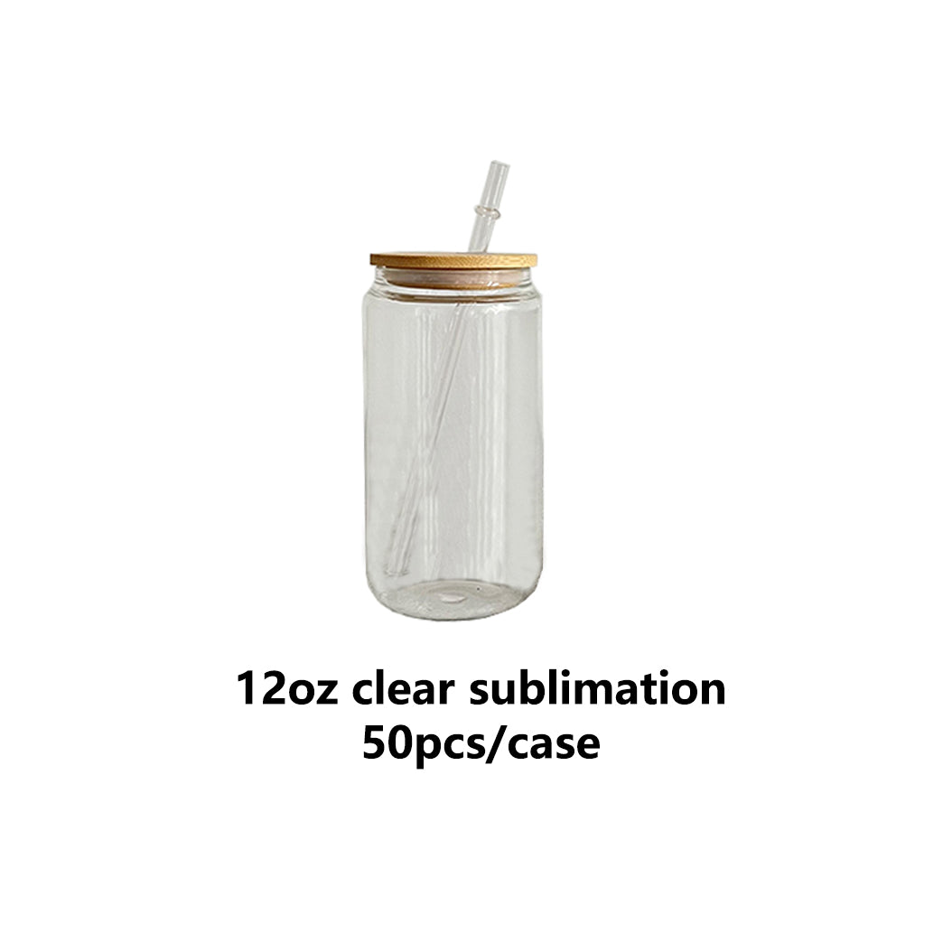 12oz clear & frosted blank sublimation glass beer can_miki