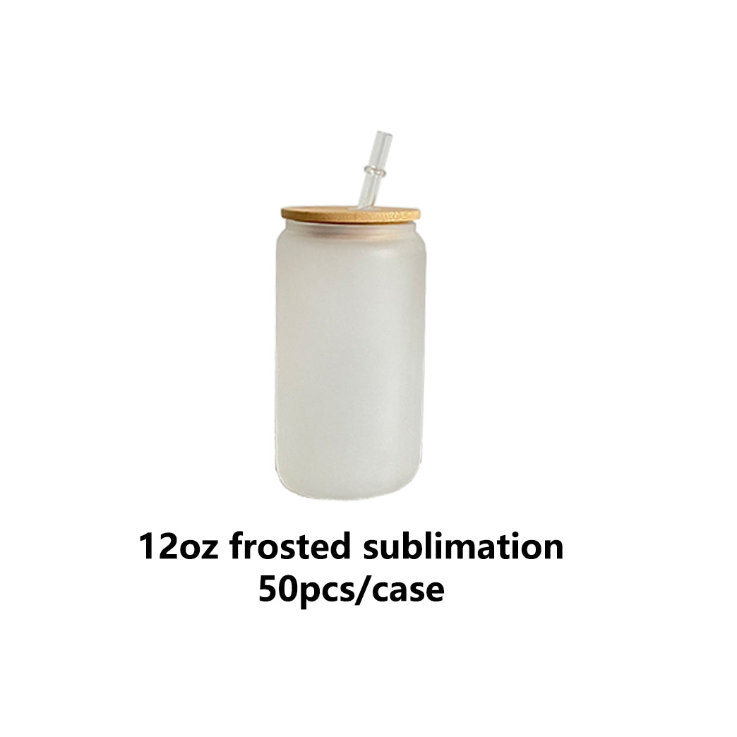 12oz clear & frosted blank sublimation glass beer can_miki