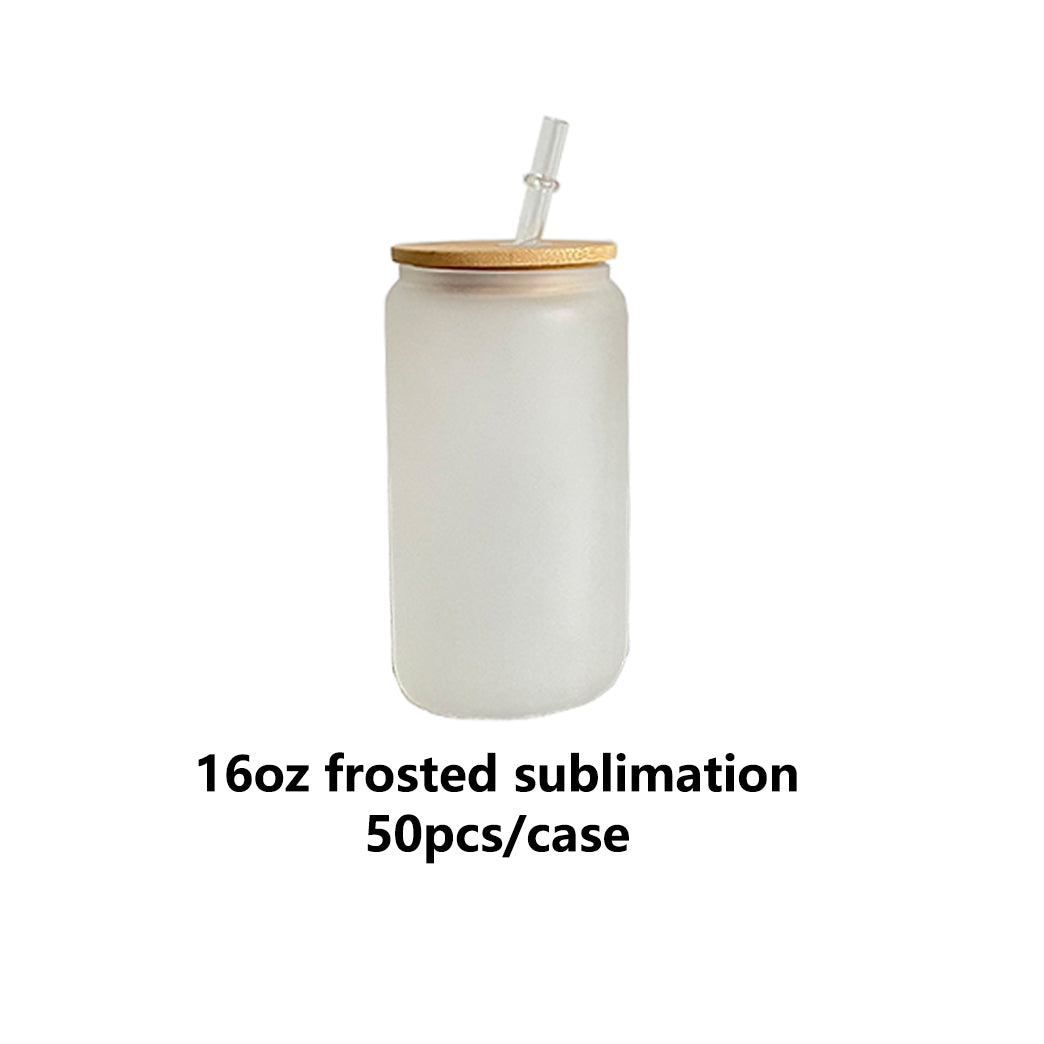 USA RTS 16oz clear & frosted blank sublimation beer glass can_miki