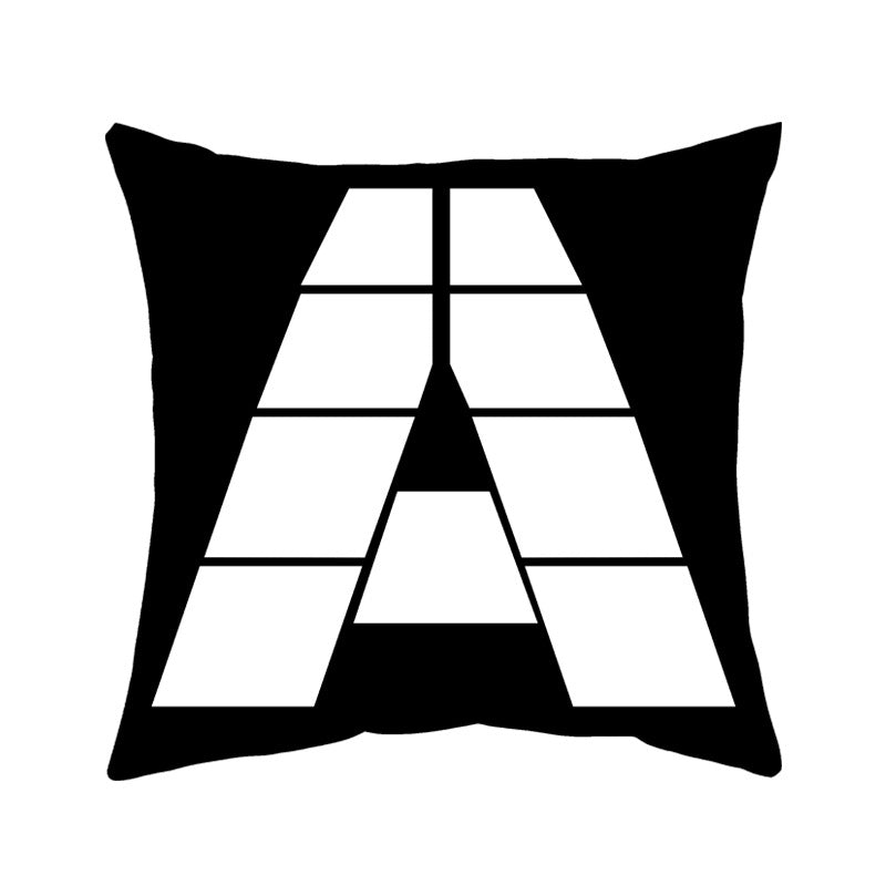 White Black Nine Panel Sublimation Pillow Cover_miki