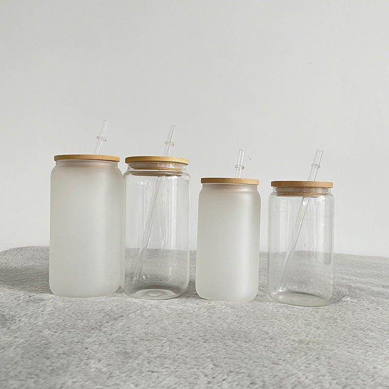 12oz clear & frosted blank sublimation glass beer can_miki