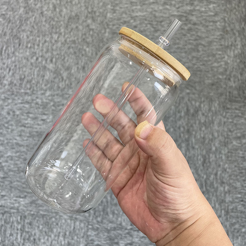 USA RTS 16oz clear & frosted blank sublimation beer glass can_miki