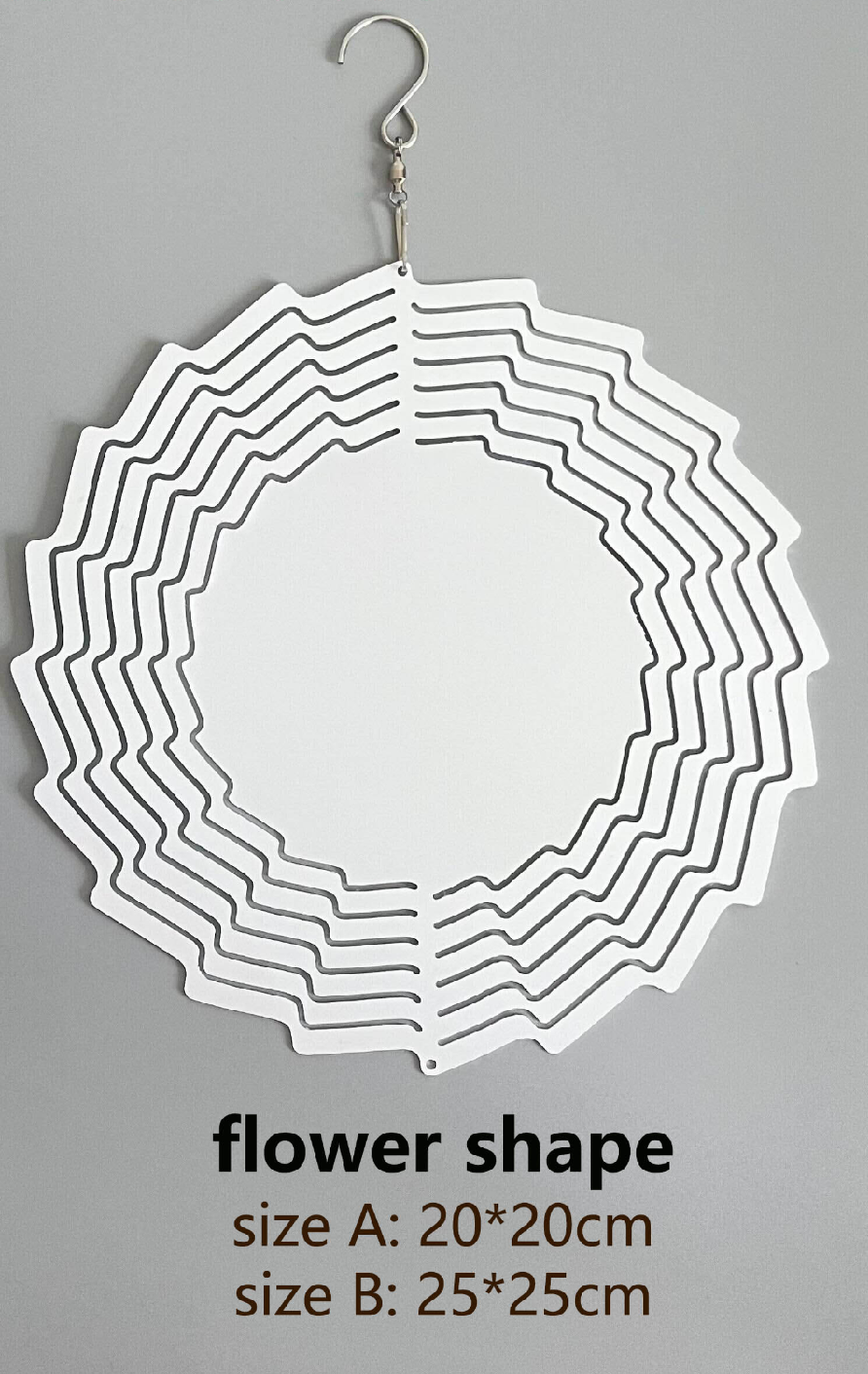 White blank sublimation aluminium metal wind spinner_miki