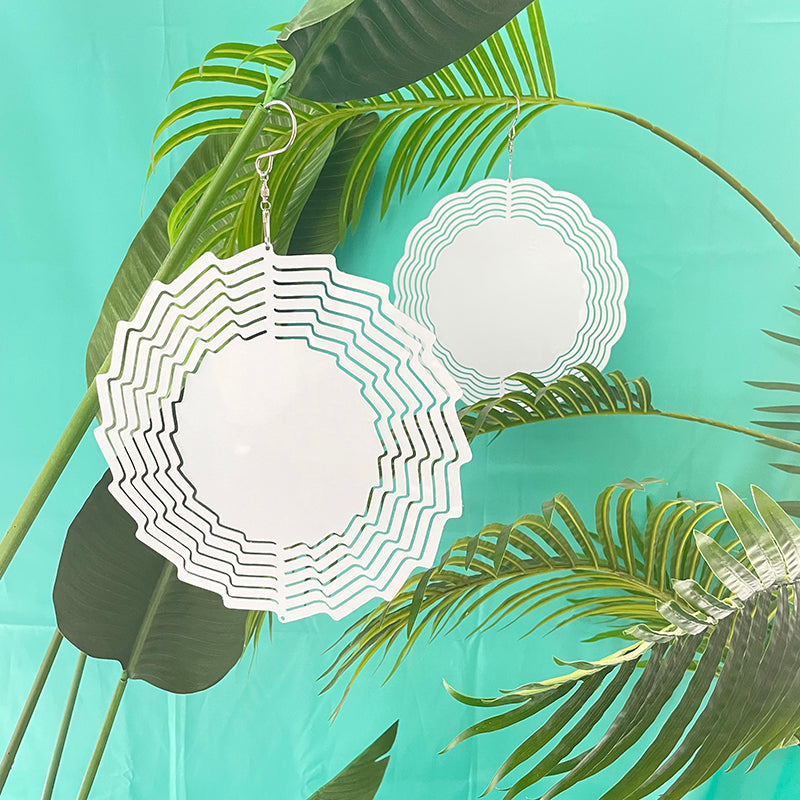 White blank sublimation aluminium metal wind spinner_miki