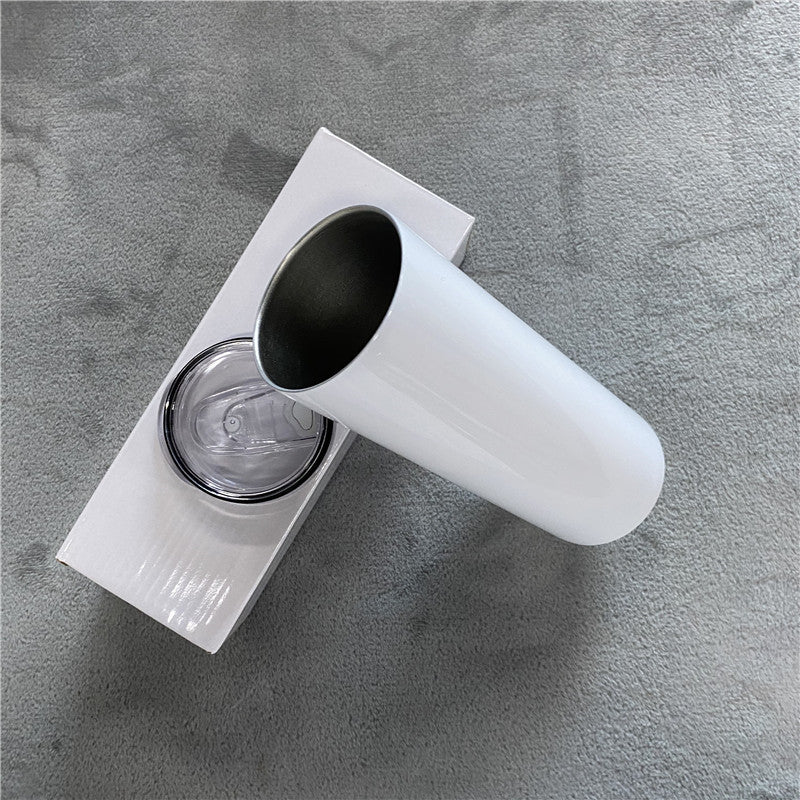 USA RTS_ Sublimation White Flat Edge 20oz Straight Tumbler With All Accessories_miki