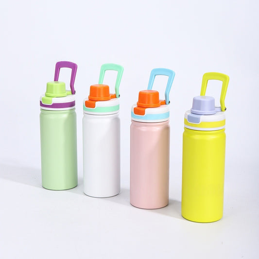 Powder Coated Sports Lid 12oz 17oz Water Bottles with Portable Drinking Spout Lid for Laser Engraving_ miki