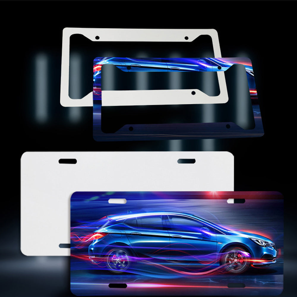 sublimation blank white aluminum Metal license plates 6"x 12" license holders for DIY hot printing_miki