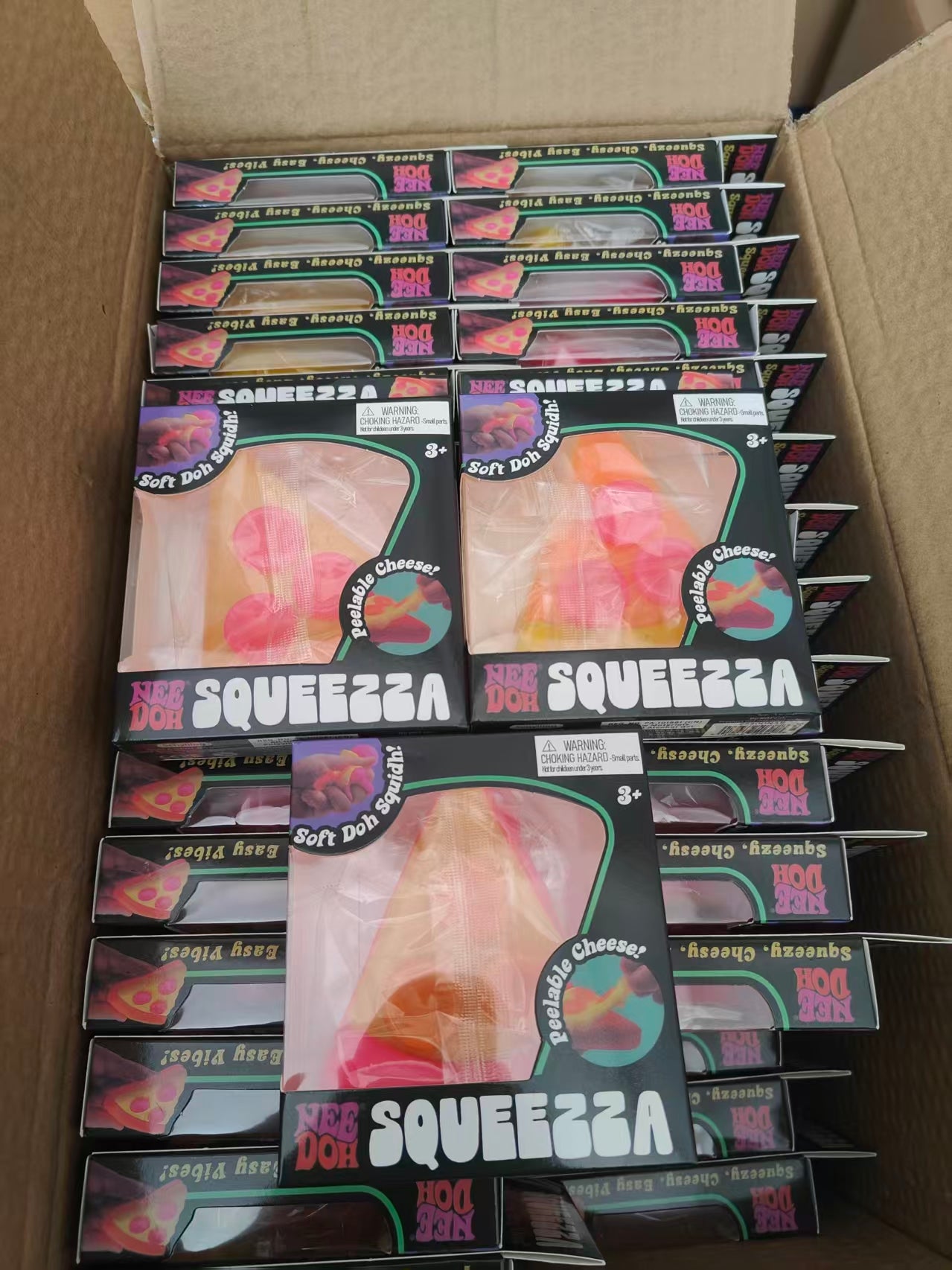 USA Presale_ Needoh Happy Pizza Squishy Stress Ball with logo on the box_ miki
