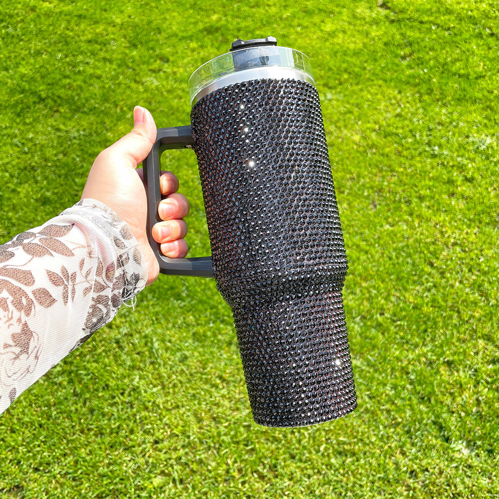 USA RTS_ 40oz solid rhinestone bling tumbler_miki