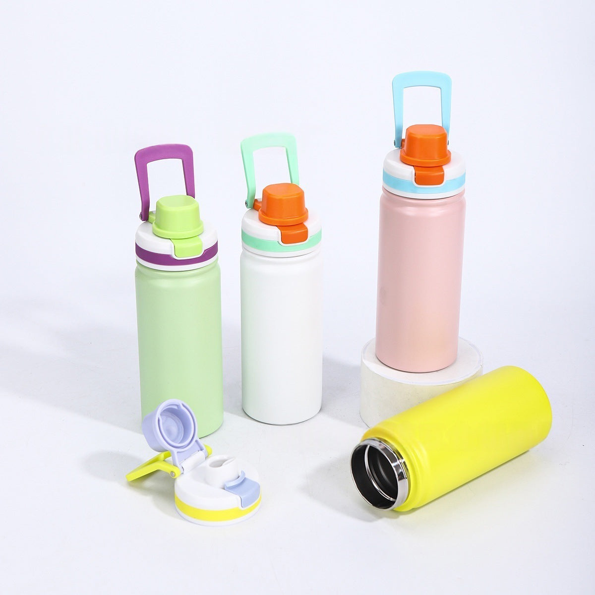 Powder Coated Sports Lid 12oz 17oz Water Bottles with Portable Drinking Spout Lid for Laser Engraving_ miki