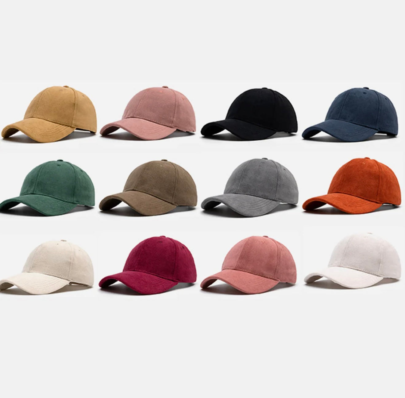 Faux Suede Baseball Cap Classic Suede Leather Adjustable Plain Trucker Hat for Laser Engraving_ miki