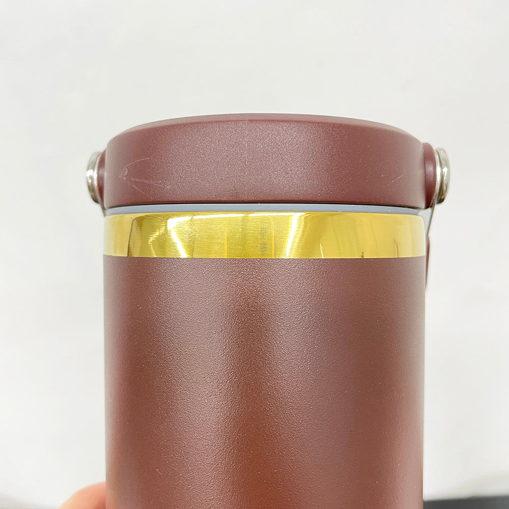 🍫Chocolate Gold Plated 30oz Powder Coated Flip Straw Water Bottle For Laser Engraving _miki