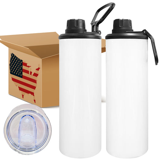 Sublimation white 20oz sports bottle with 2 lids_miki