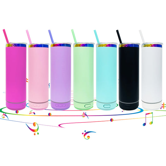 USA Presale_ macaron color rainbow underneath 20oz Bluetooth speaker tumbler for engraving_miki
