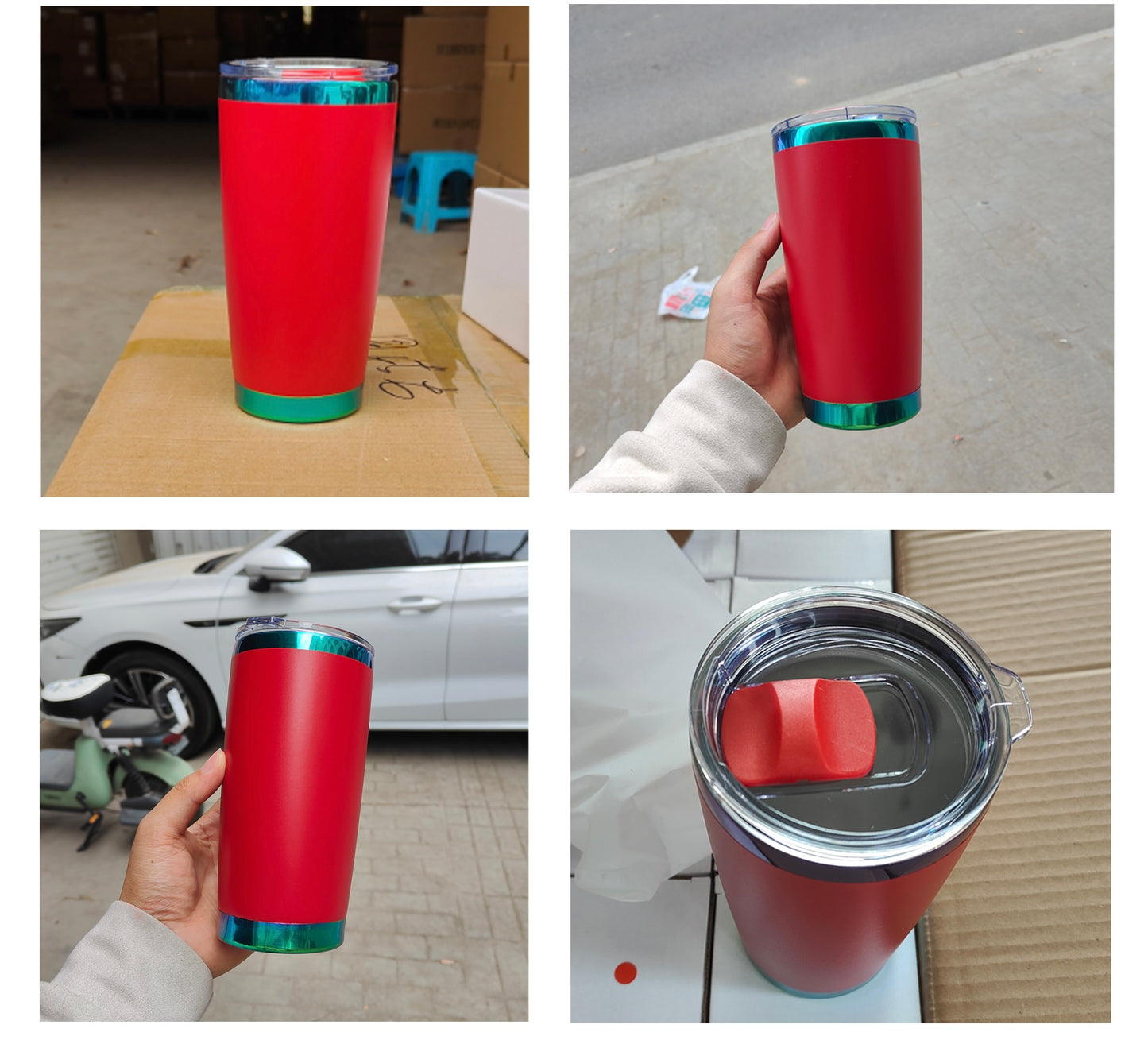 20oz Green Plated Yeti Style Powder Coated Coffee Mug With Magnetic Slide Lid For Laser Engraving_ Miki