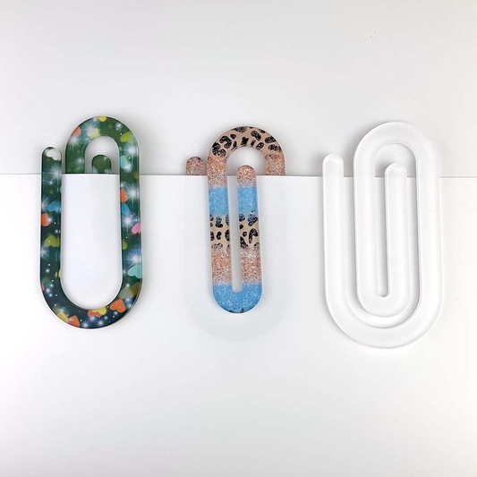 White Sublimation Blanks Acrylic Paper Clips Single-Sided 4 x 2 Inch Creative Gift for Office, Classroom Supplies_miki