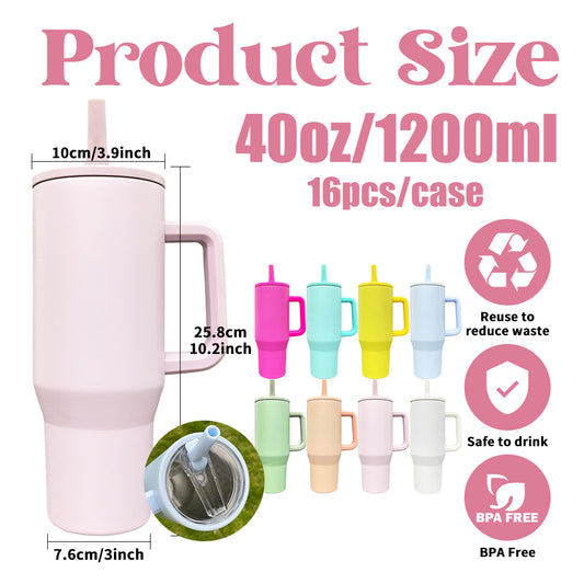 USA RTS_ hydrojug style sublimation macaron colored 40oz no spill quencher tumblers with flip straw and leak proof lid_miki