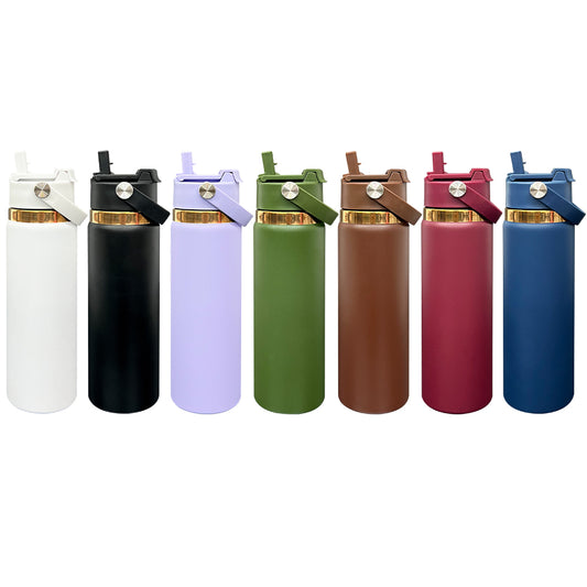 2-in-1 Flip Top Lid 20oz Copper Plated Stainless Steel Sports Water Bottles for Laser Engraving _miki