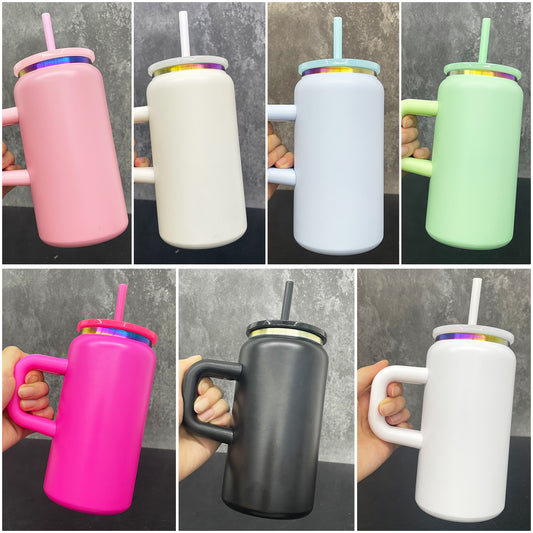 USA RTS_ rainbow underneath kids 16oz stainless steel can with removable handle for laser engraving and UV DTF wraps_miki