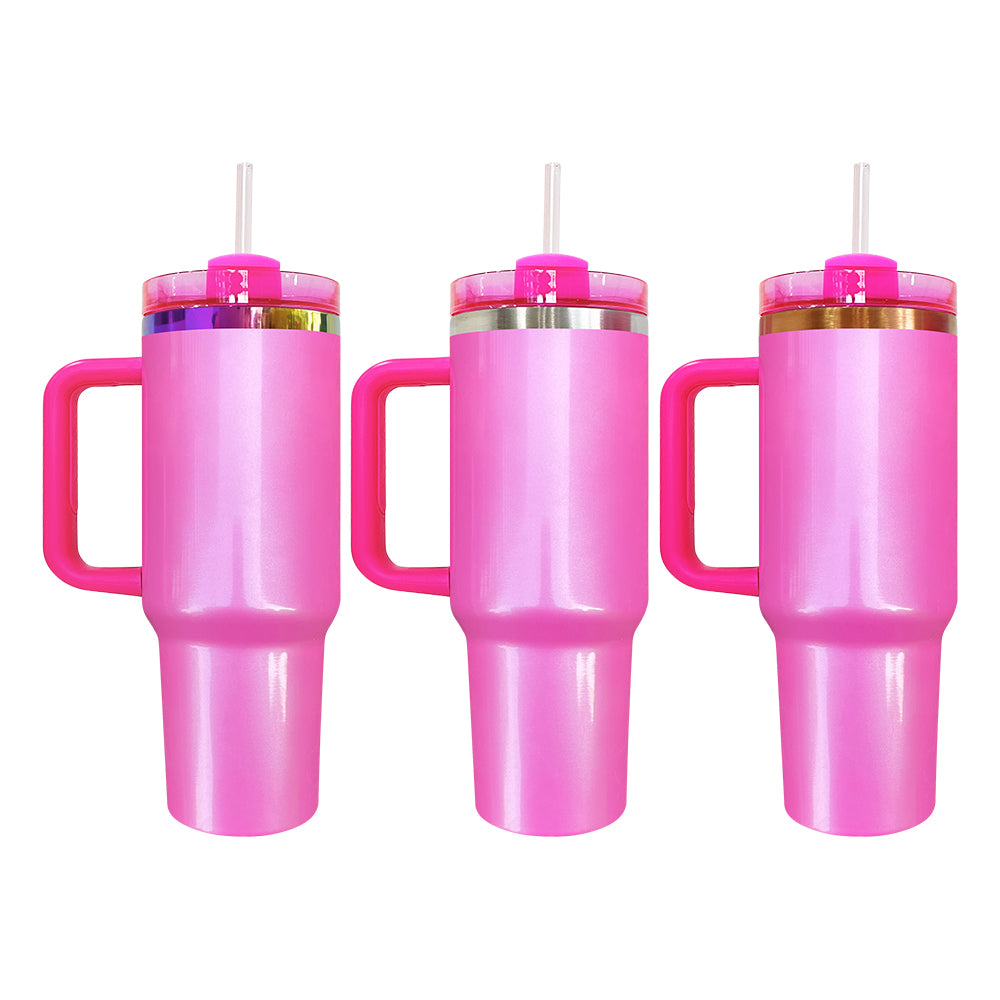 USA RTS_ H2.0 40oz winter pink glitter stainless steel tumbler for sublimation and laser engraving_miki