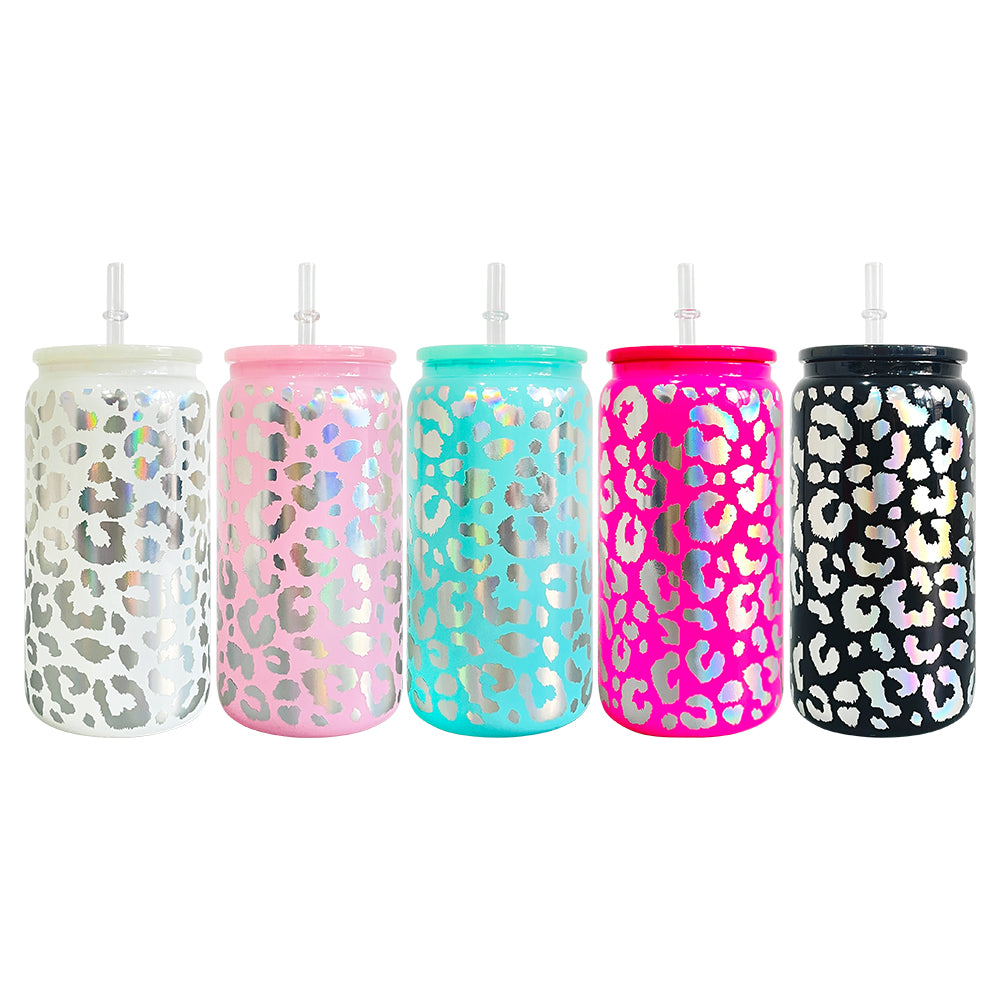 USA RTS_ holographic leopard 16oz glass cans_miki