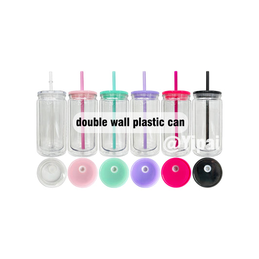 USA Presale_ plastic double wall snowglobe can 12inner 16oz outer with hole and plug_miki