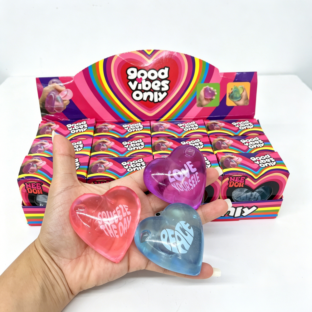 Needoh good vibes only heart shape squishy toy _miki