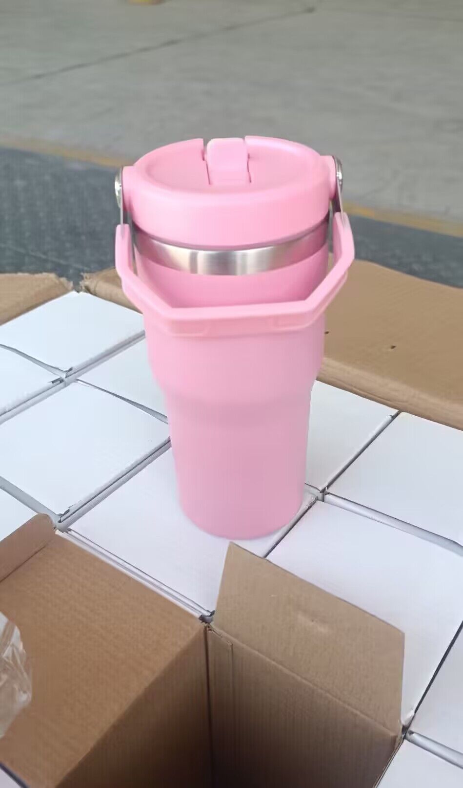Colorful Powder Coated 20oz 30oz Flip Straw Water Bottles For Laser Engraving_miki