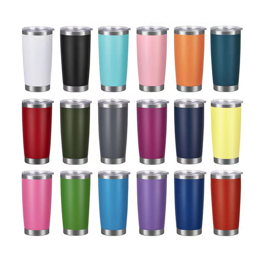 Yeti-Style Powder Coated 20oz Stainless Steel Mug With Sliding Lid For Laser Engraving_Miki