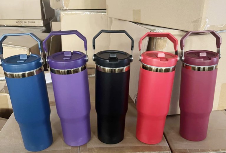 Mirror Gold Plated 30oz Flip Straw Water Bottles For Laser Engraving_miki