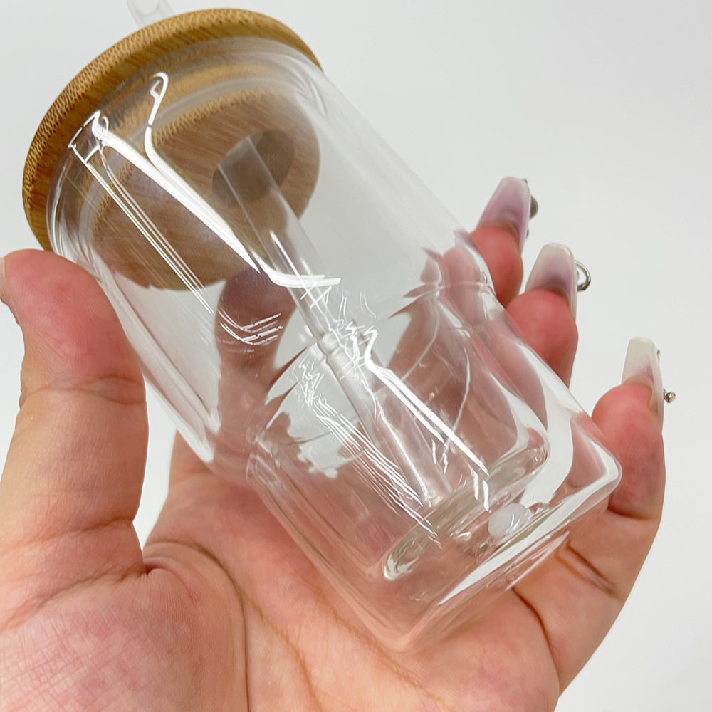 Sublimation Snowglobe Double Walled 3oz Mini Shot Glass with Lid and Straw Pre-drilled with Stopper_ miki