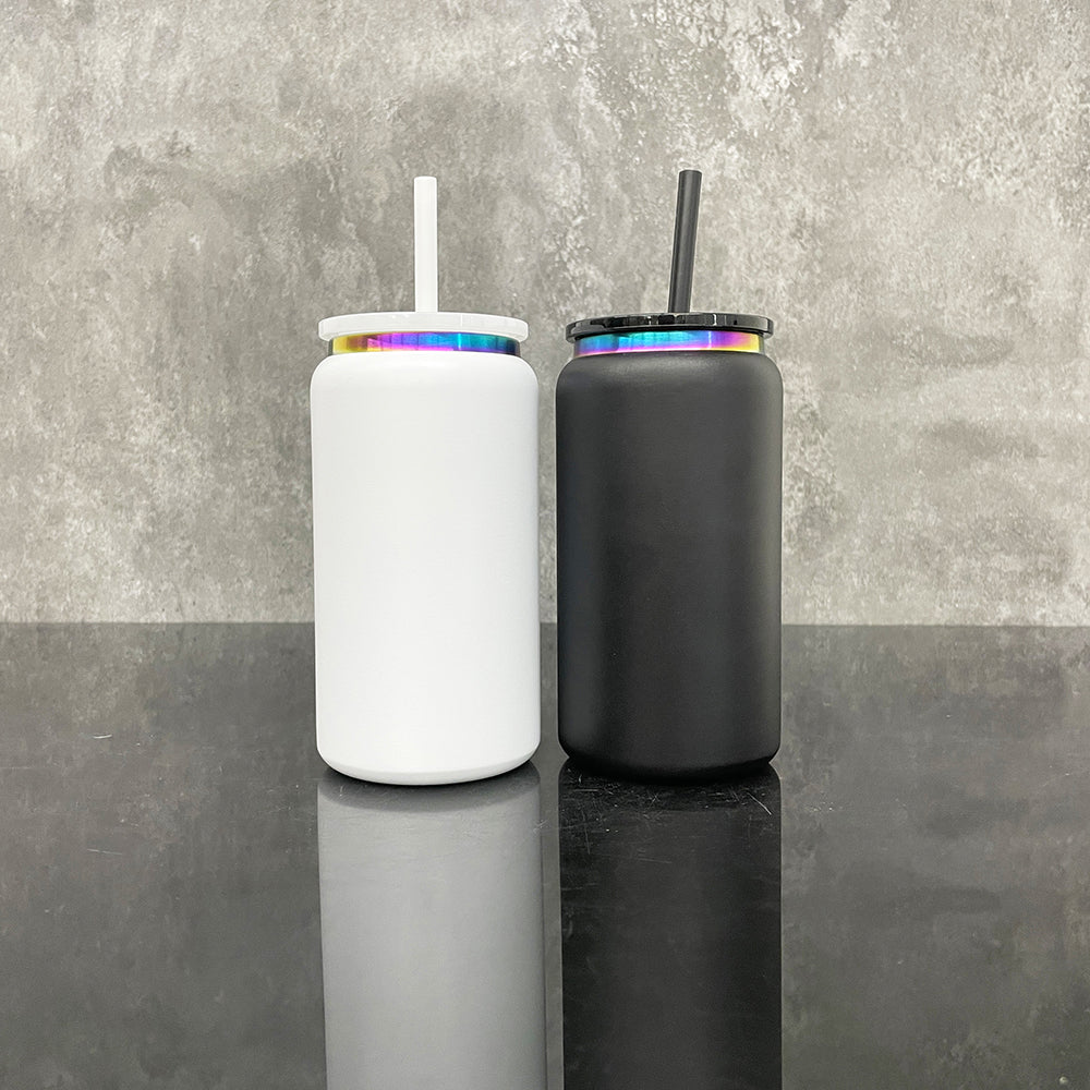 USA RTS_ rainbow plated 16oz vacuum insulated stainless steel can for laser engrave _miki