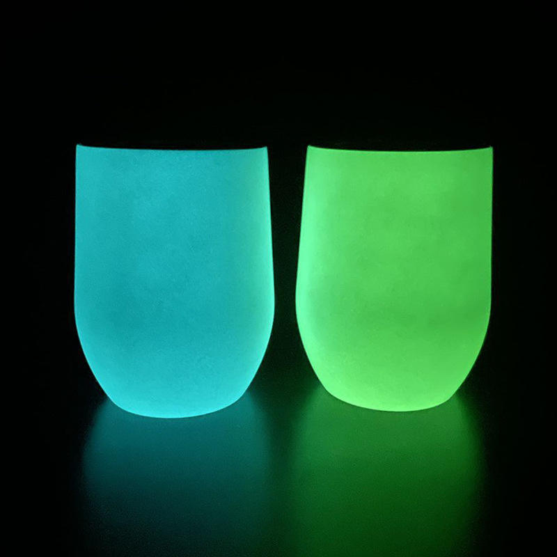 Egg Shaped Blank White Sublimation 12oz Glow in the Dark Wine Tumbler Mug with Lid for DIY Heat Transfer_ miki