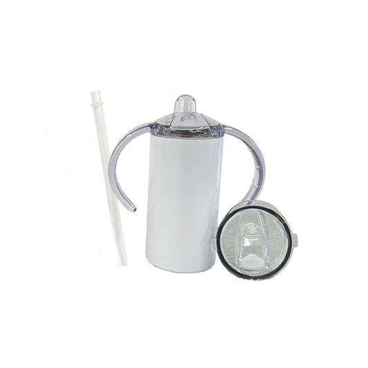12oz blank sublimation straight seamless sippy cups with 2 lids_miki