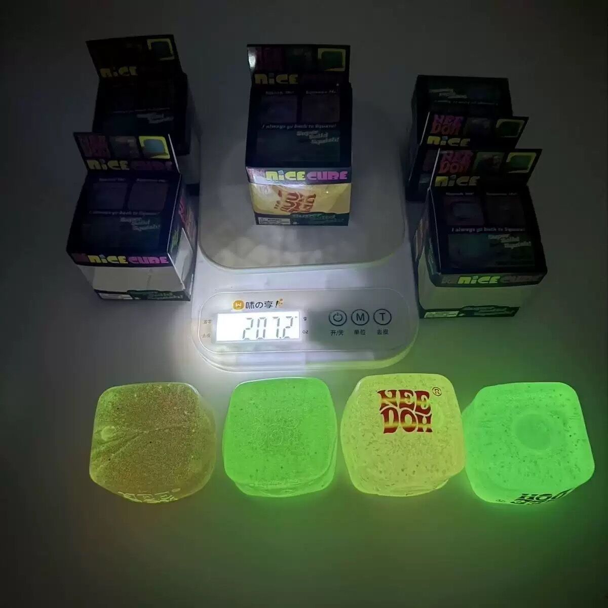 USA Presale_ Nee Doh glow in the dark glitter cube _miki